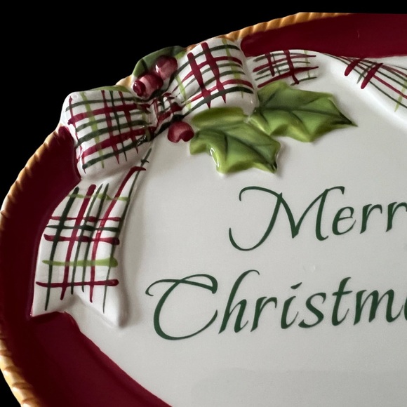 Fitz and Floyd “Dear Santa” Sentiment Tray 9” x 6”. - Picture 5 of 10